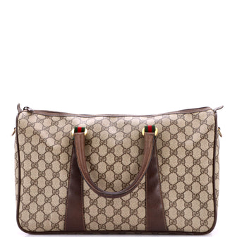 Gucci Vintage Convertible Duffle Bag GG Coated Canvas Medium