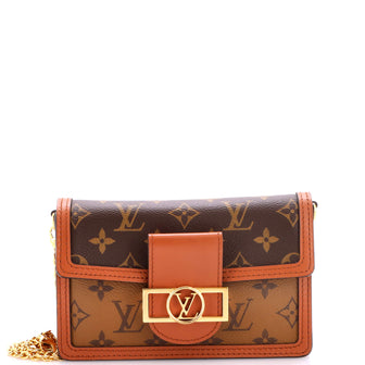 Louis Vuitton Dauphine Chain Wallet Reverse Monogram Canvas