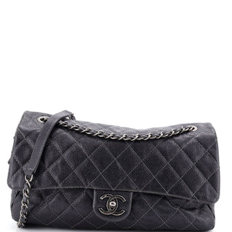 Chanel Easy Flap Bag Quilted Caviar Jumbo