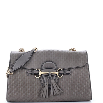 Gucci Emily Chain Flap Bag Microguccissima Leather Medium