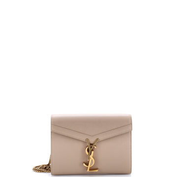 Saint Laurent Cassandra Chain Wallet Leather Mini