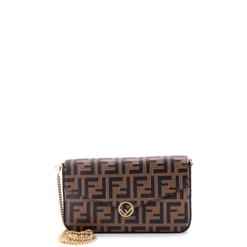 Fendi F is Fendi Envelope Clutch on Chain Zucca Embossed Leather