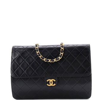 Chanel Vintage Classic Single Flap Bag Quilted Lambskin Medium