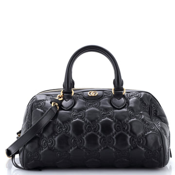Gucci Ophidia Convertible Boston Top Handle Bag GG Matelasse Leather Medium