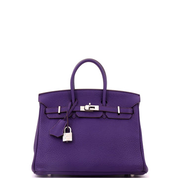 Hermes Birkin Handbag Purple Togo with Palladium Hardware 25