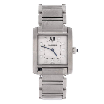 Cartier Tank Francaise Quartz Watch Stainless Steel with Diamond Markers 25