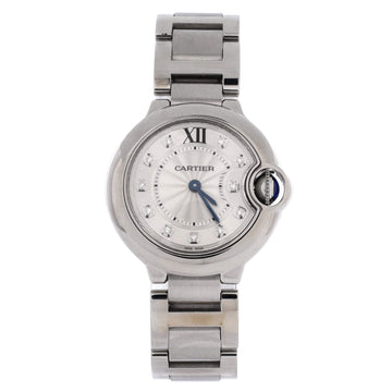 Cartier Ballon Bleu de Cartier Quartz Watch Stainless Steel with Diamond Markers 28