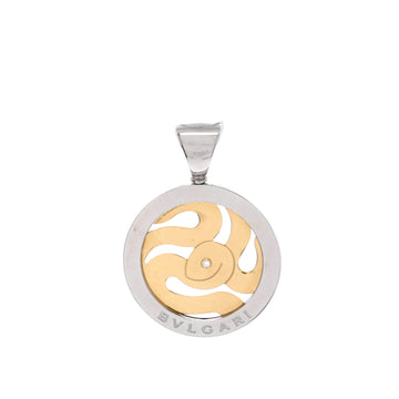 Bvlgari Tondo Snake Pendant Charm Pendant & Charms 18K Yellow Gold and Stainless Steel with Diamond