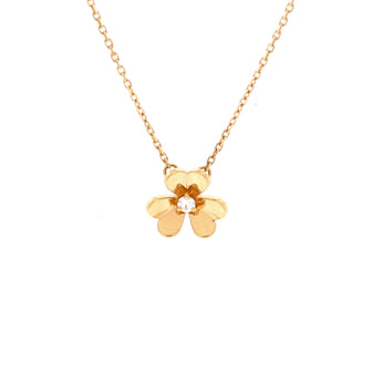 Van Cleef & Arpels Frivole Pendant Necklace 18K Yellow Gold and Diamond Mini