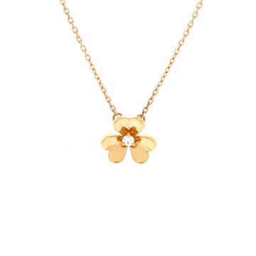 Van Cleef & Arpels Frivole Pendant Necklace 18K Yellow Gold and Diamond Mini