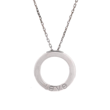 Cartier 6 Diamonds Love Pendant Necklace 18K White Gold and Diamonds