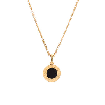 Bvlgari Bvlgari Bvlgari Pendant Necklace 18K Yellow Gold with Onyx