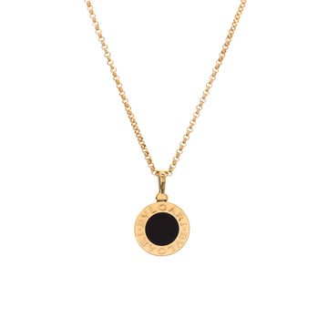 Bvlgari Bvlgari Bvlgari Pendant Necklace 18K Yellow Gold with Onyx