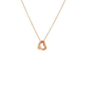 Tiffany & Co. Elsa Peretti Open Heart Pendant Necklace 18K Rose Gold 7mm