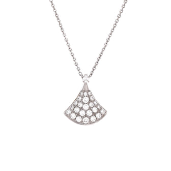 Bvlgari Divas' Dream Pendant Necklace 18K White Gold with Pave Diamonds Small