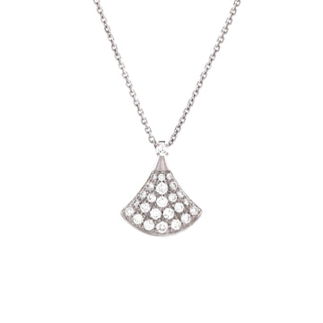Bvlgari Divas' Dream Pendant Necklace 18K White Gold with Pave Diamonds Small