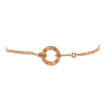 Cartier 2 Diamonds Love Bracelet 18K Rose Gold with Diamonds