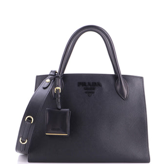 Prada Monochrome Tote Saffiano with City Calf Medium