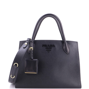 Prada Monochrome Tote Saffiano with City Calf Medium