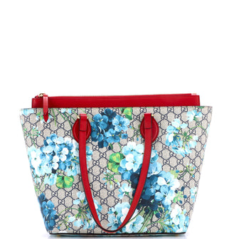 Gucci Linea A Zip Tote Blooms Print GG Coated Canvas Medium