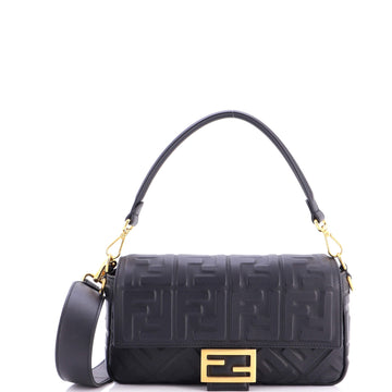 Fendi Baguette NM Bag Zucca Embossed Leather Medium