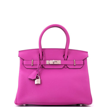 Hermes Birkin Handbag Pink Togo with Palladium Hardware 30