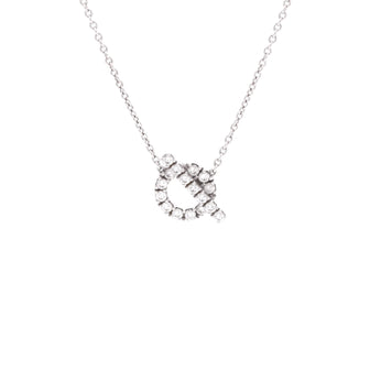 Hermes Finesse Pendant Necklace 18K White Gold and Diamonds