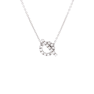 Hermes Finesse Pendant Necklace 18K White Gold and Diamonds