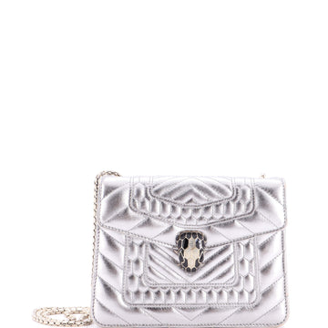 Bvlgari Serpenti Forever Square Shoulder Bag Quilted Leather Small