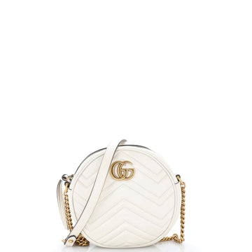 Gucci GG Marmont Round Shoulder Bag Matelasse Leather Mini