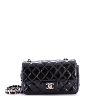Chanel Classic Single Flap Bag Quilted Patent Mini
