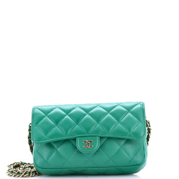 Chanel Classic Flap Phone Holder with Chain Quilted Lambskin