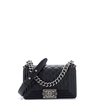 Chanel Boy Flap Bag Quilted Caviar Small