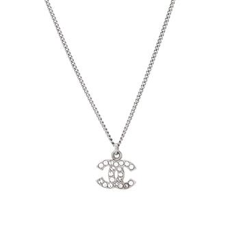 Chanel CC Crystal Logo Necklace Metal