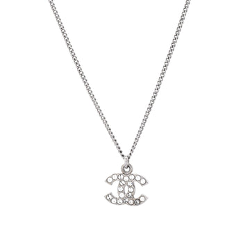 Chanel CC Crystal Logo Necklace Metal