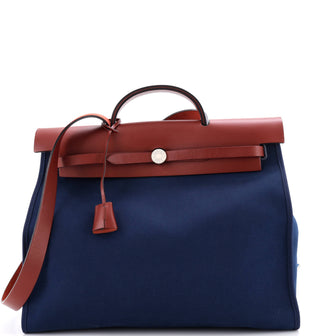 Hermes Herbag Zip Leather and Toile 39