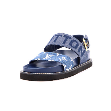 Louis Vuitton Women's Paseo Flat Comfort Sandals Monogram Jacquard Denim
