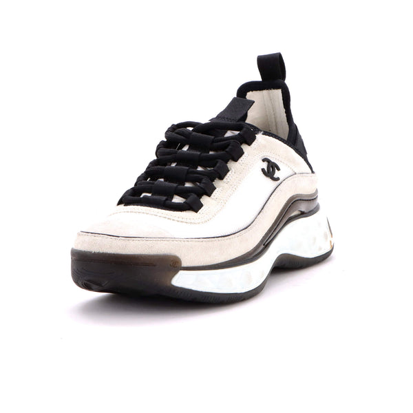 Chanel Women's CC Cap Toe Logo Sneakers Mixed Fibers 433848