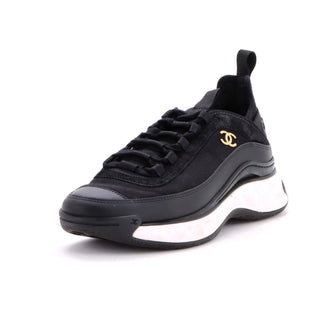 Chanel Women's CC Cap Toe Logo Sneakers Suede and Leather