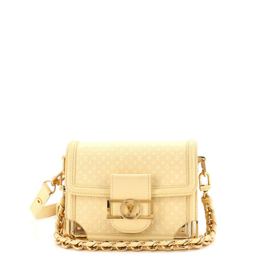 Louis Vuitton Dauphine Shoulder Bag Nanogram Embossed Leather Mini