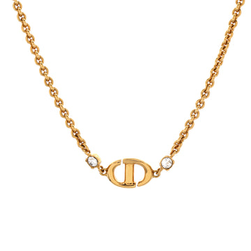 Christian Dior Petit CD Necklace Metal with Crystals