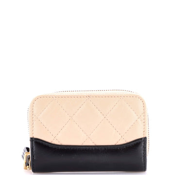 Chanel Gabrielle Zip Coin Purse Quilted Aged Calfskin Small
