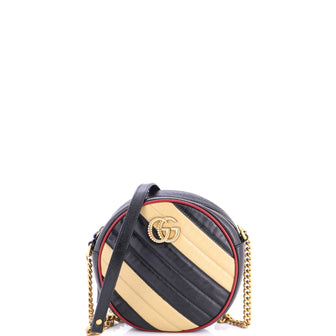 Gucci GG Marmont Round Shoulder Bag Diagonal Quilted Leather Mini