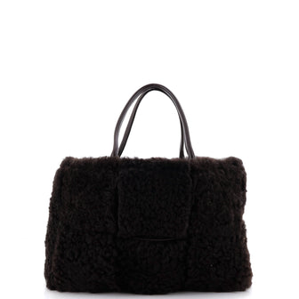 Bottega Veneta Arco Tote Intrecciato Shearling Small