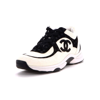 Chanel Women's CC All Over Print Low-Top Sneakers Suede