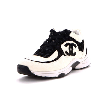 Chanel Women's CC All Over Print Low-Top Sneakers Suede