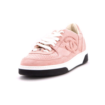 Chanel Women's CC Low-Top Sneakers Perforated Suede