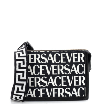 Versace All Over Logo Belt Bag Canvas Compact