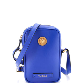 Versace Medusa Biggie Pouch Crossbody Bag Leather Micro
