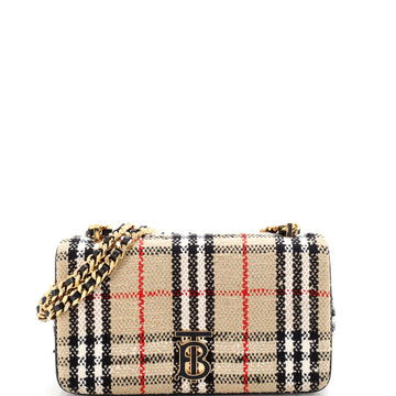 Burberry Lola Shoulder Bag Vintage Check Tweed Small